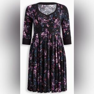 Torrid Size 2 Mini Supersoft Push V-Neck Skater Dress